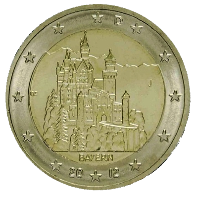 2 euros conmemorativa Estado de Baviera, Castillo de Neuschwanstein